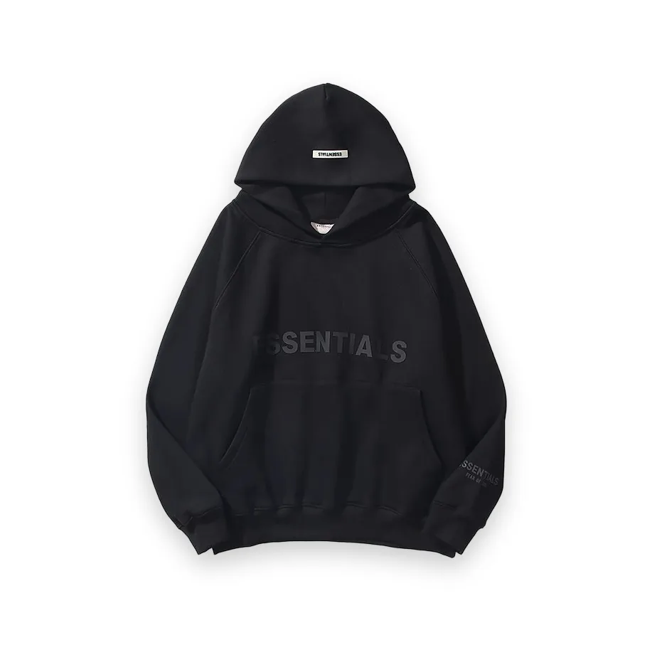 Essentials Casual Black Hoodie 1