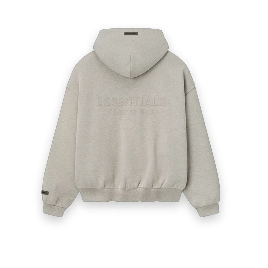 Essentials Fear of God Classic Fleece Zipper Hoodie Heather Stone 1