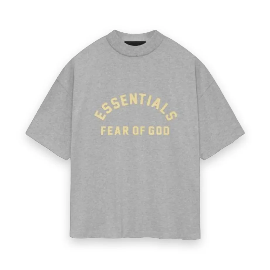 Essentials Fear Of God Flocking Deep Oats T-Shirt 1
