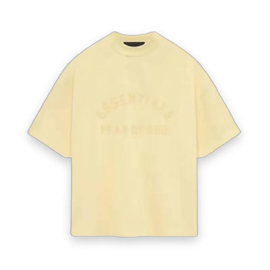 Essentials Fear Of God Flocking yellow T-Shirt 1