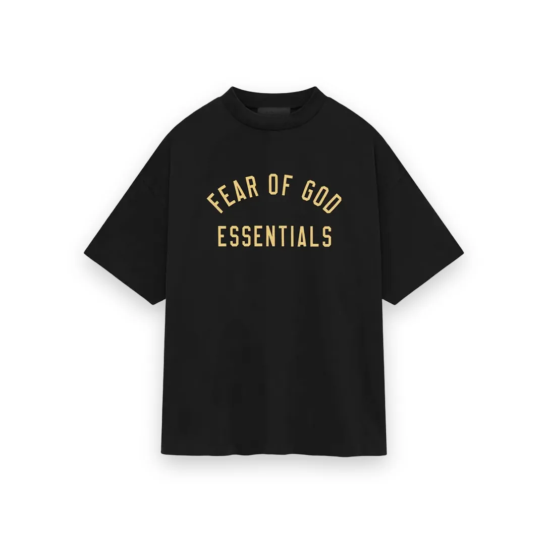 Essentials Fear Of God Jersey Crewneck T Shirt Black 1