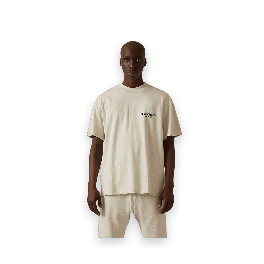 Essentials Fear Of God Jersey Crewneck T Shirt Heather Oatmeal 1