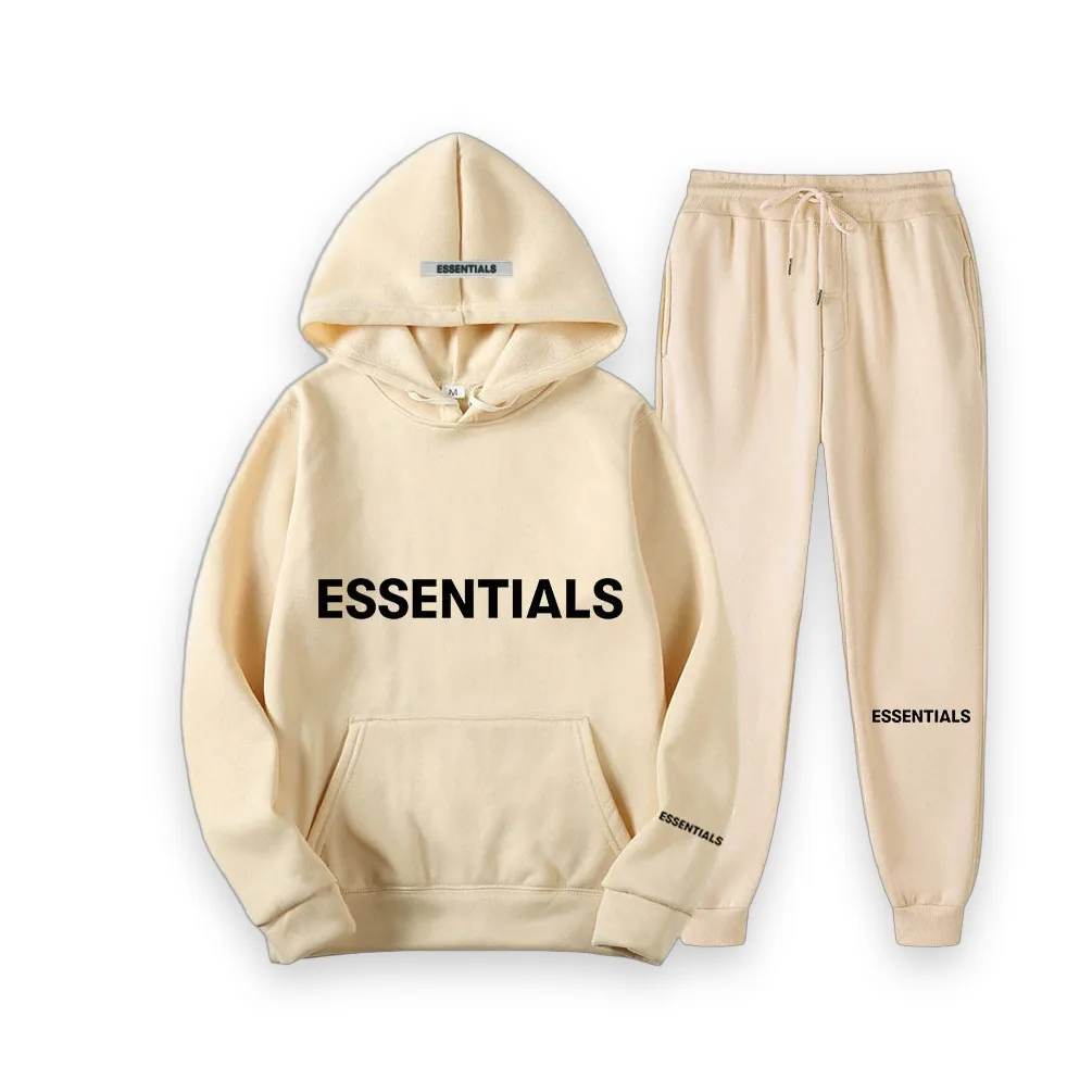 Essentials Spring Hooded Beige Tracksuit 1