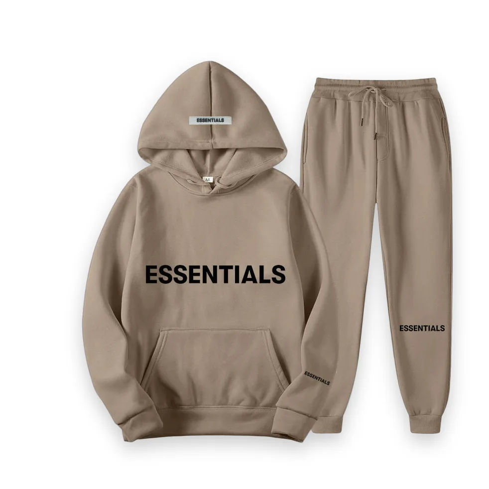 Essentials Spring Hooded Brown Tracksuit 1