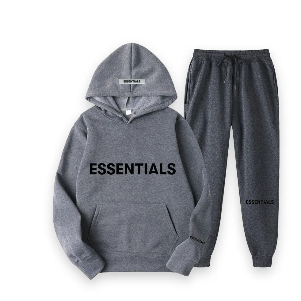 Essentials Spring Hooded Elephant Gray Tracksuit 1