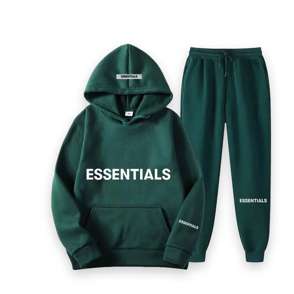 Essentials Spring Hooded Green Tracksuit 1