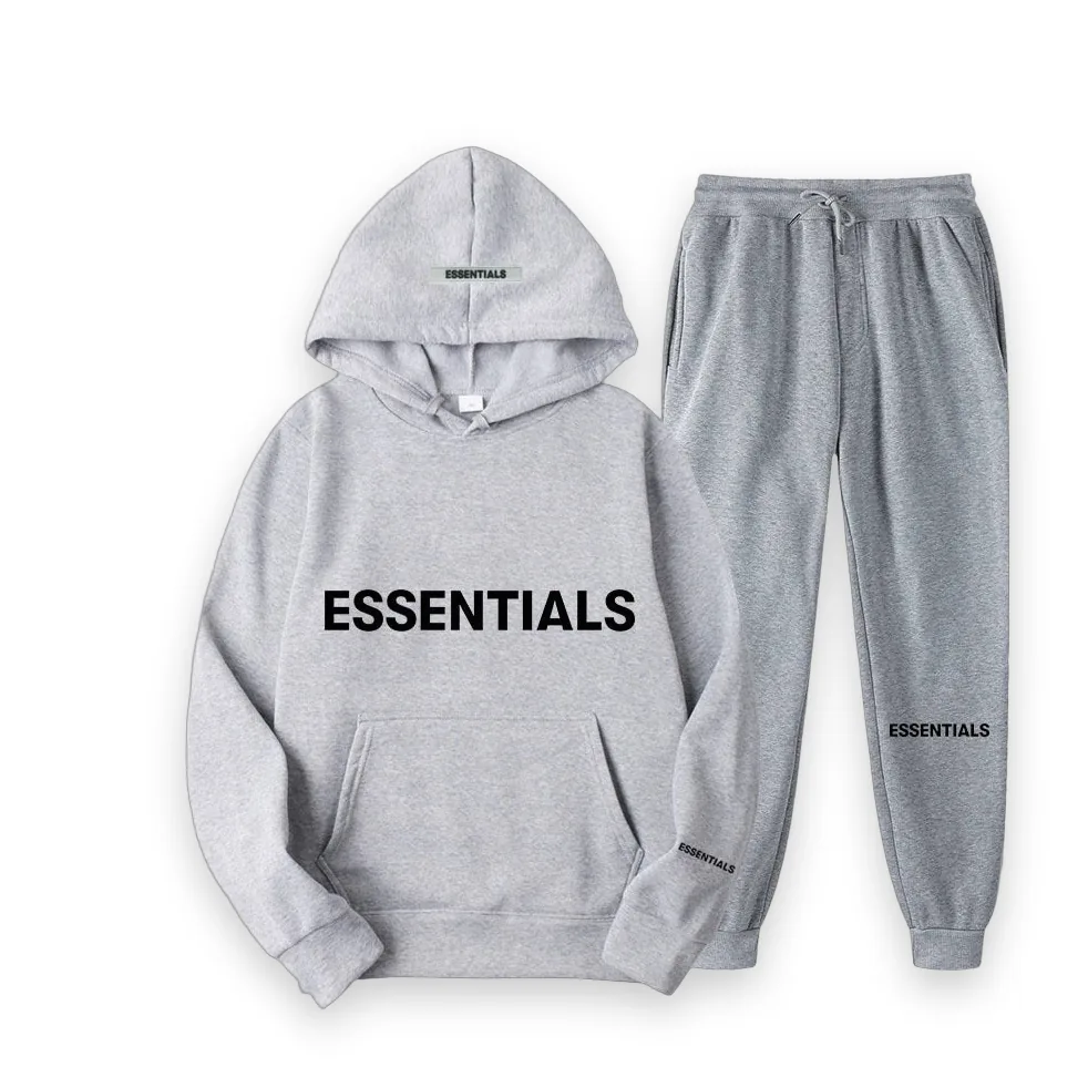 Essentials Spring Hooded Light Gray Tracksuit 1