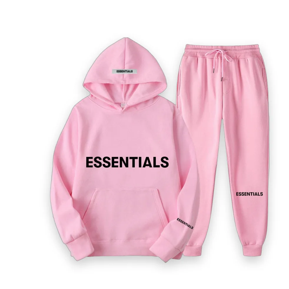Essentials Spring Hooded Pink Tracksuit 1