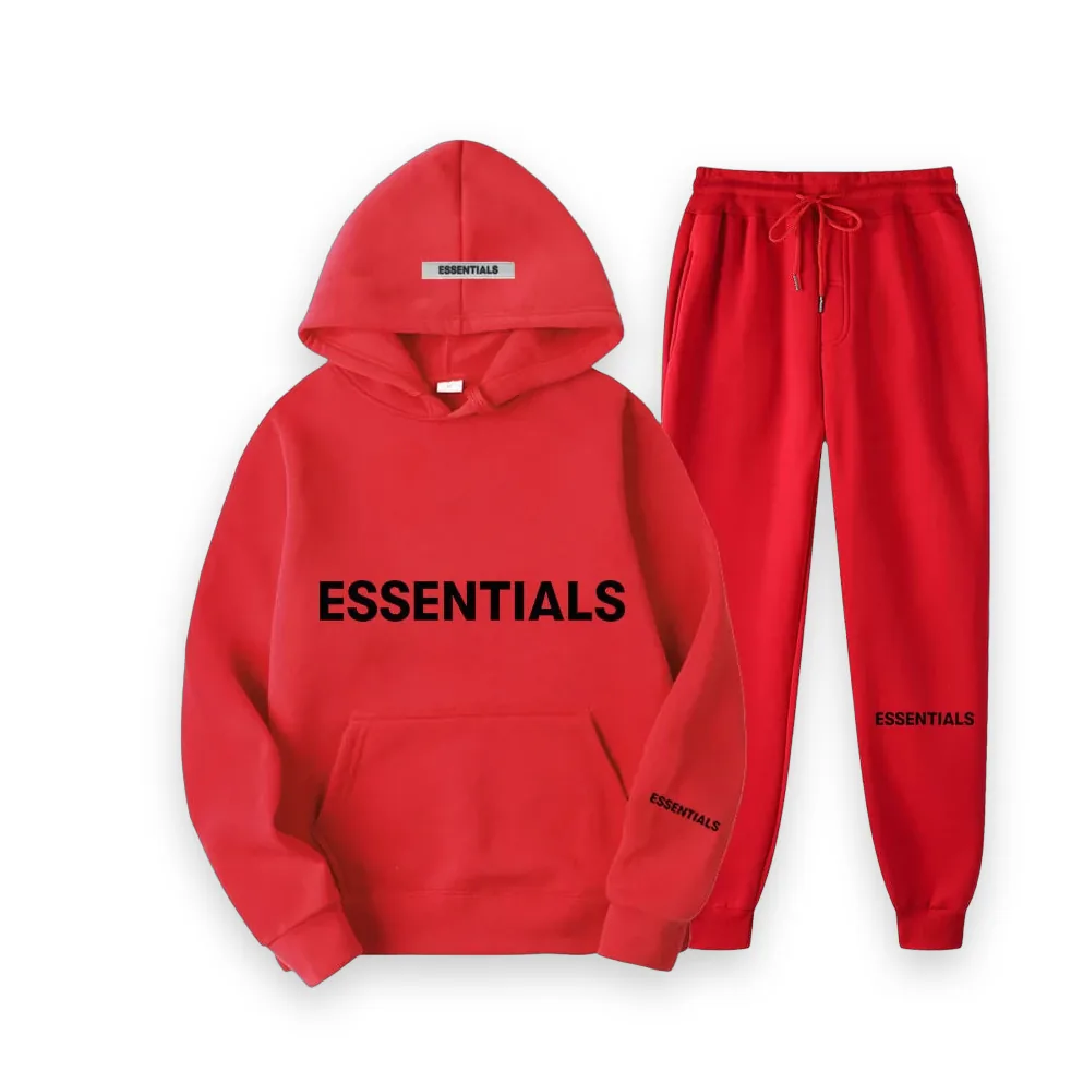 Essentials Spring Hooded Red Tracksuit 1