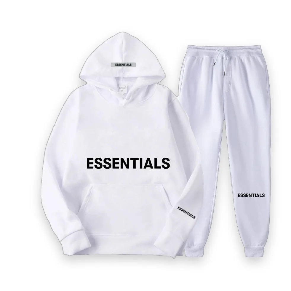 Essentials Spring Hooded White Tracksuit 1