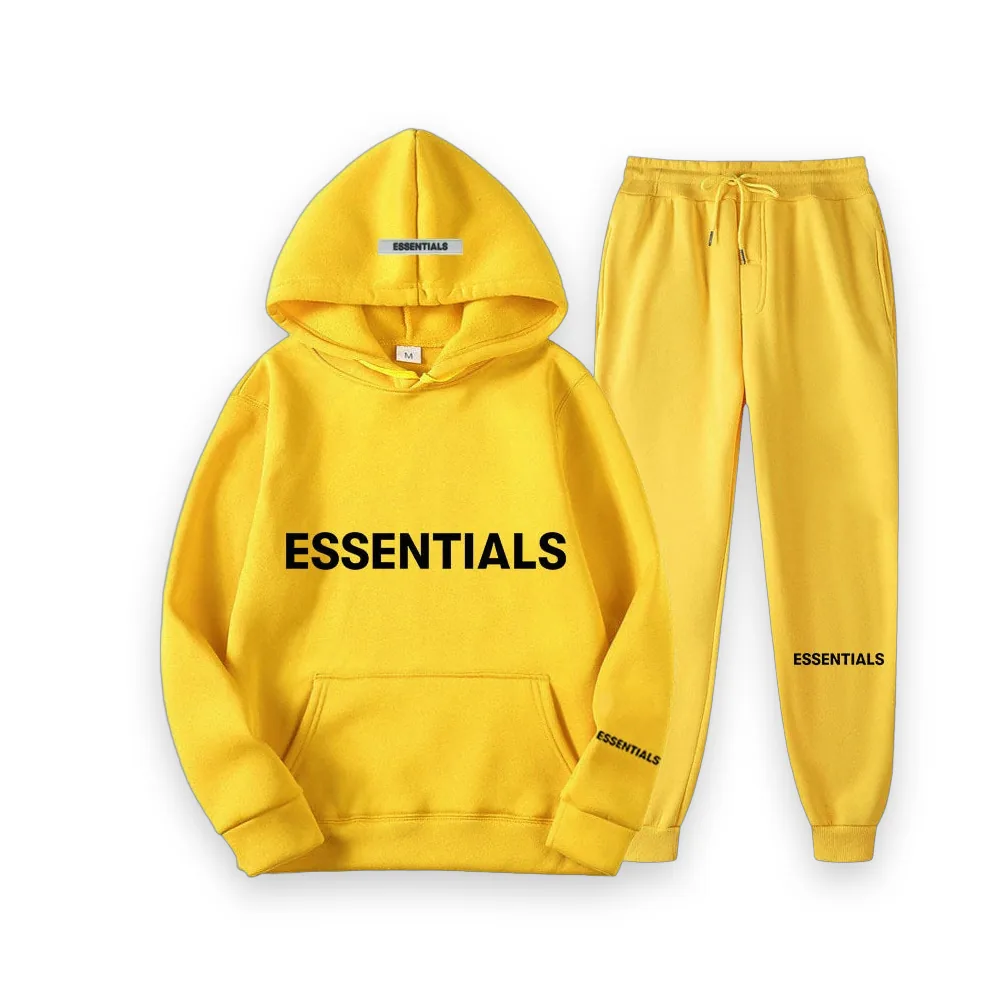 Essentials Spring Hooded Yellow Tracksuit 1