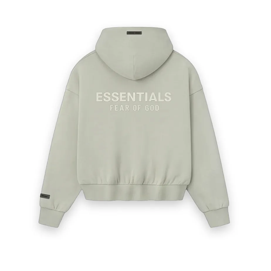 Fear of God Essentials Classic Fleece Zipper Hoodie Seafoam Green 1