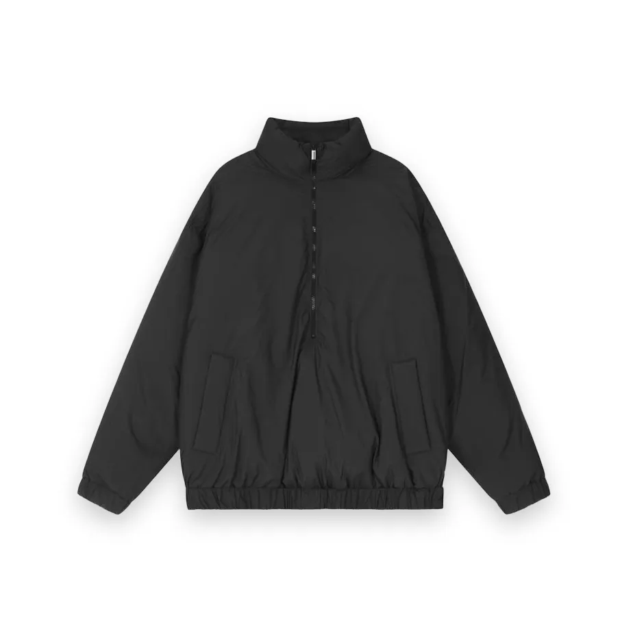 Fear of God Essentials Nylon Filled Halfzip Matcha Black Jacket 1