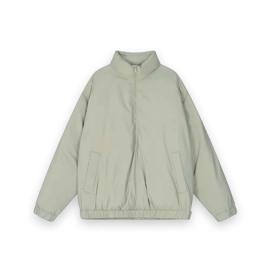 Fear of God Essentials Nylon Filled Halfzip Matcha Green Jacket 1