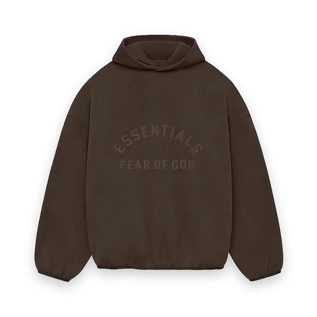 Fear of God Essentials Nylon Fleece Hoodie Heather Wood 1